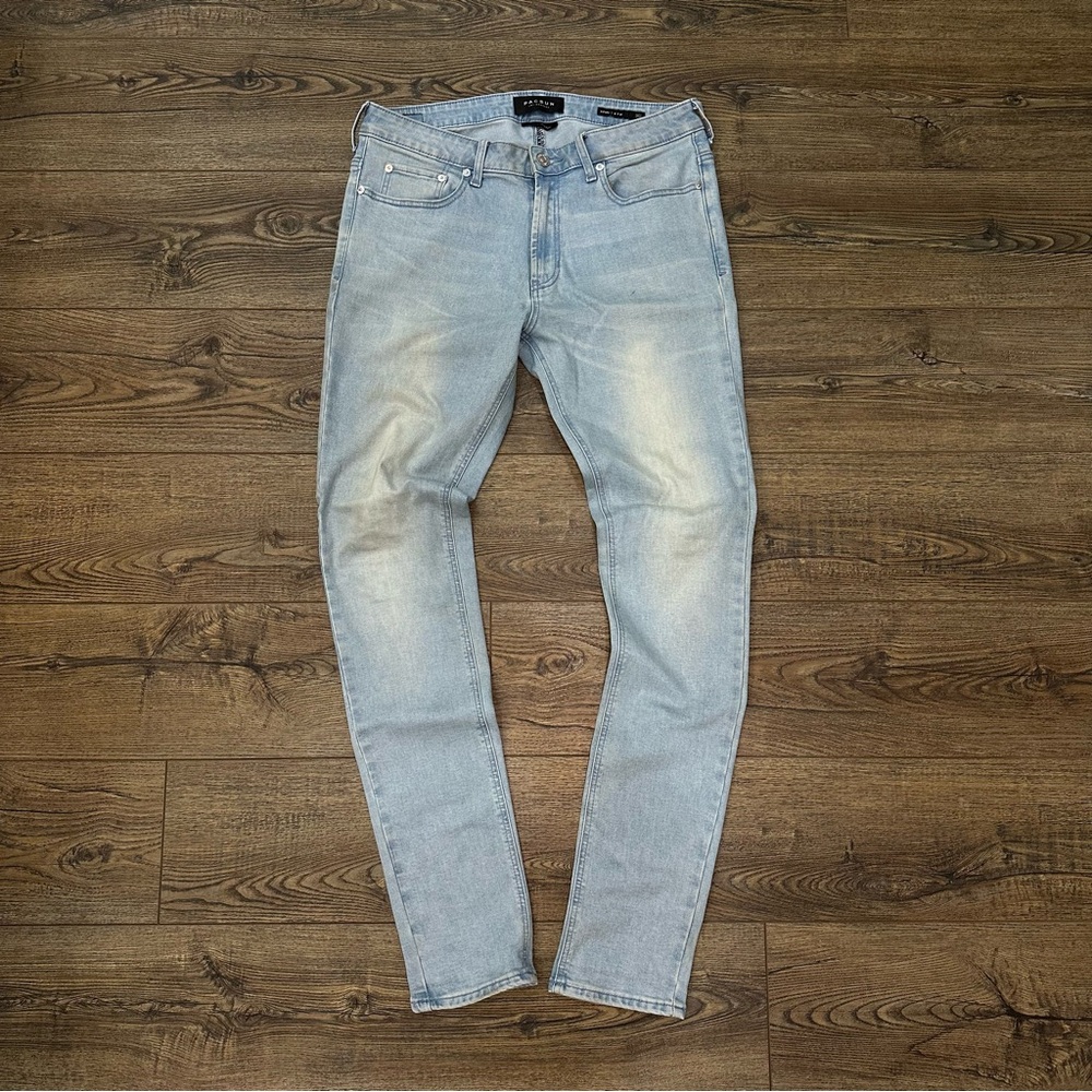 Mens Light Wash Skinny Jeans Stretch - 32 x 34